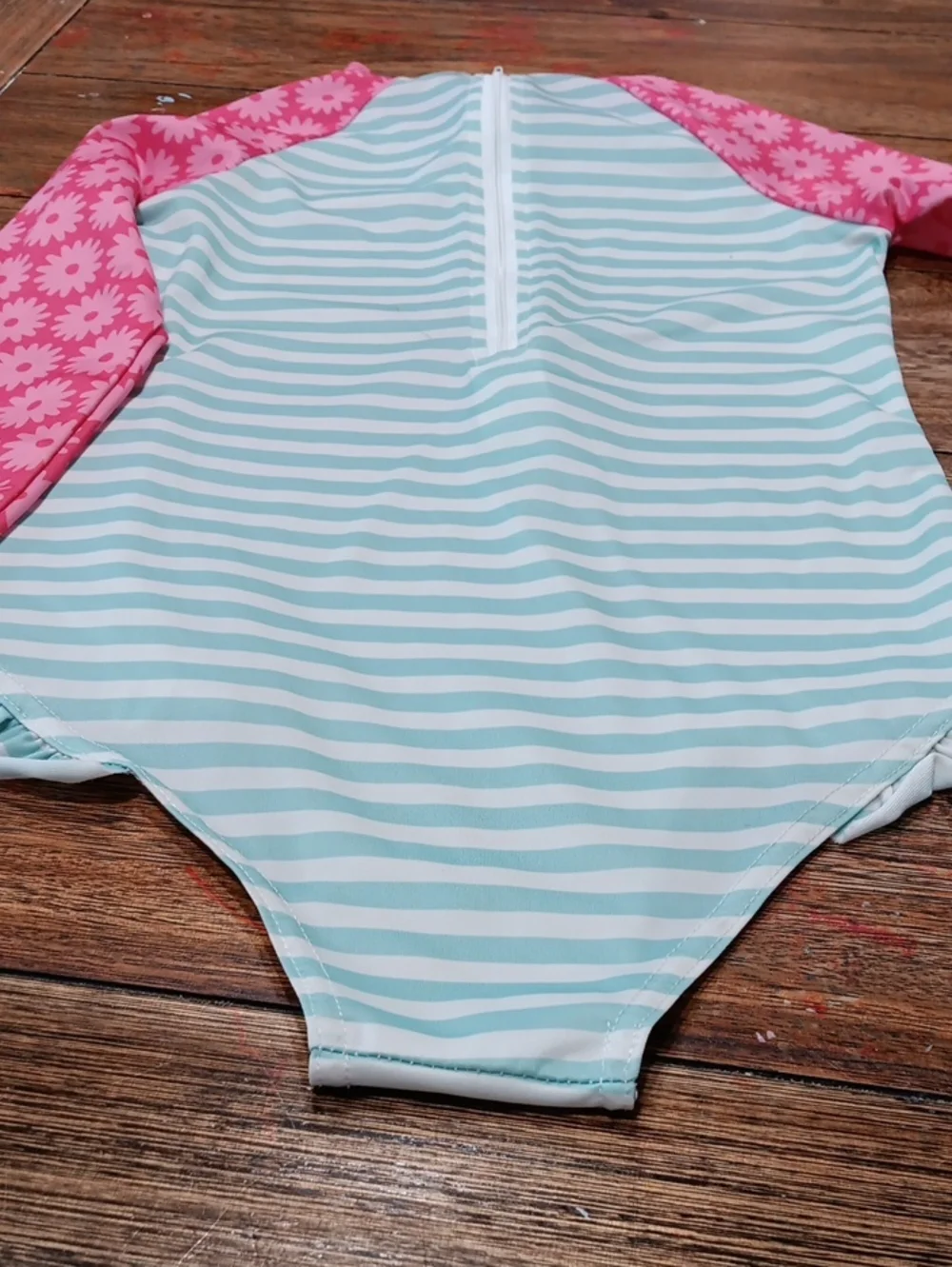Kaba Here Kids Pink Flamingo Rash Guard One-Piece Swimsuit
